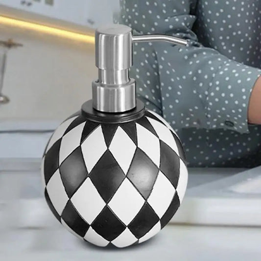 Bathroom Soap Dispenser Modern Chessboard Style