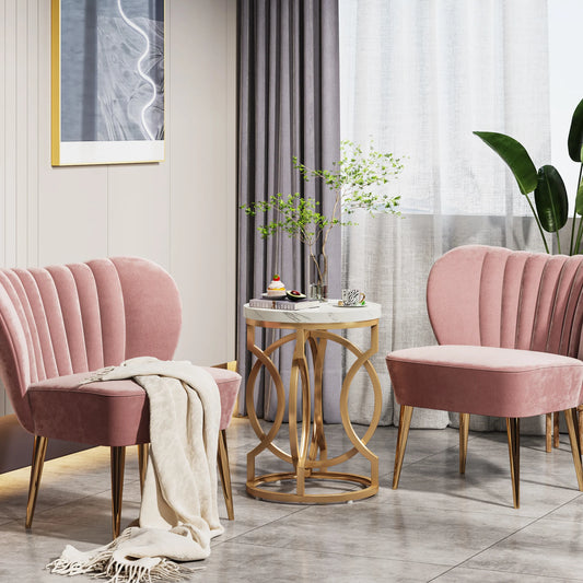 20“ Side Table with Unique O-Shaped Base
