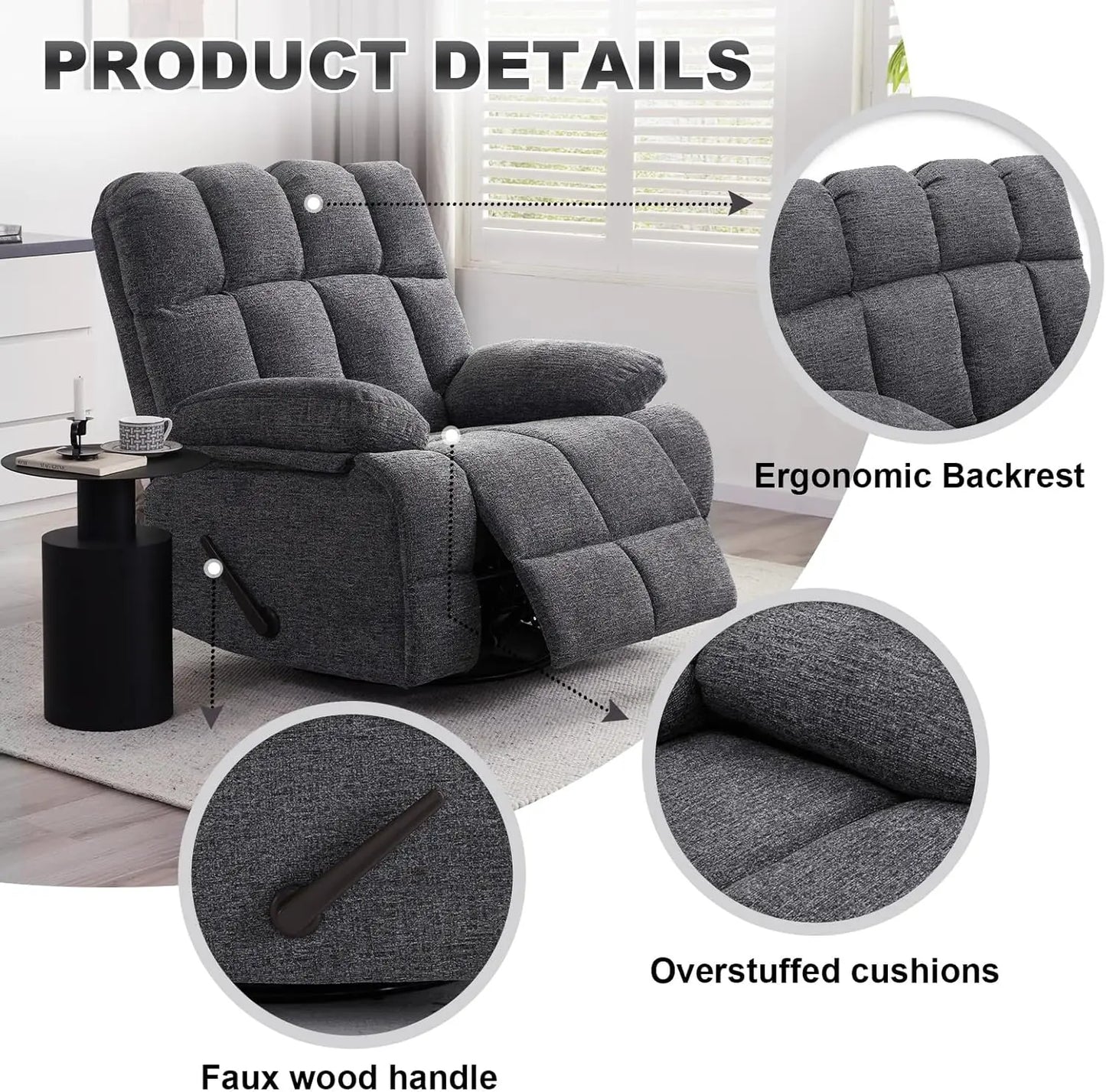 Overstuffed/Oversized Rocker/Recliner