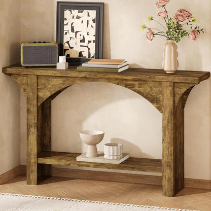 55 Inches 2 Tier Farmhouse Entryway Table
