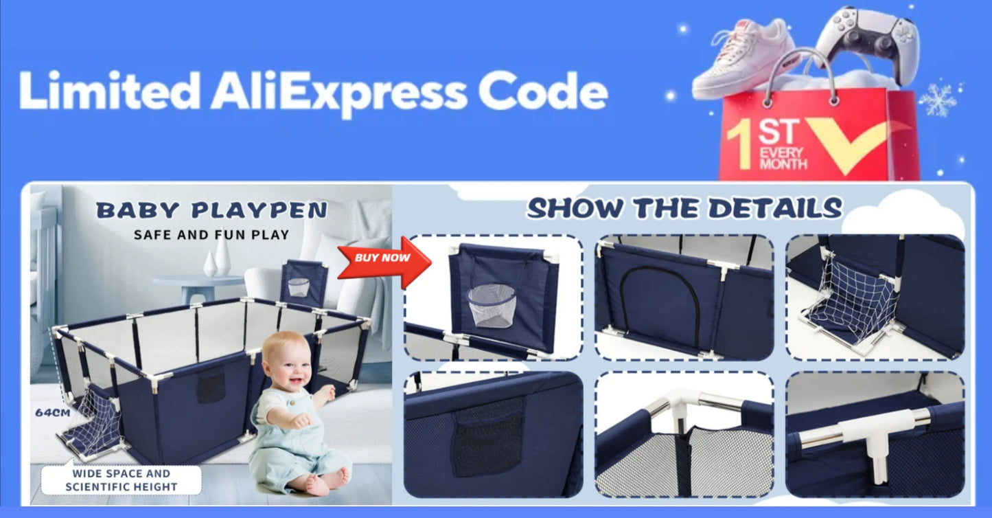 Playpen For Newborn Toddler, Large Size Baby Playpen Infant Safe Crawling Area, Indoor Barriers Home Playground Park