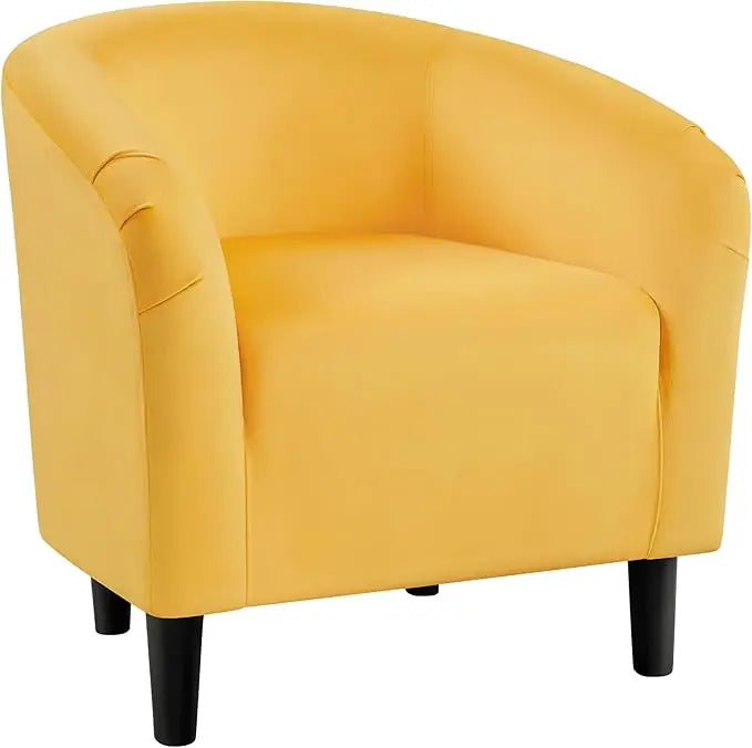 Velvet Upholstered Barrel Chair with Armrest and Low Back