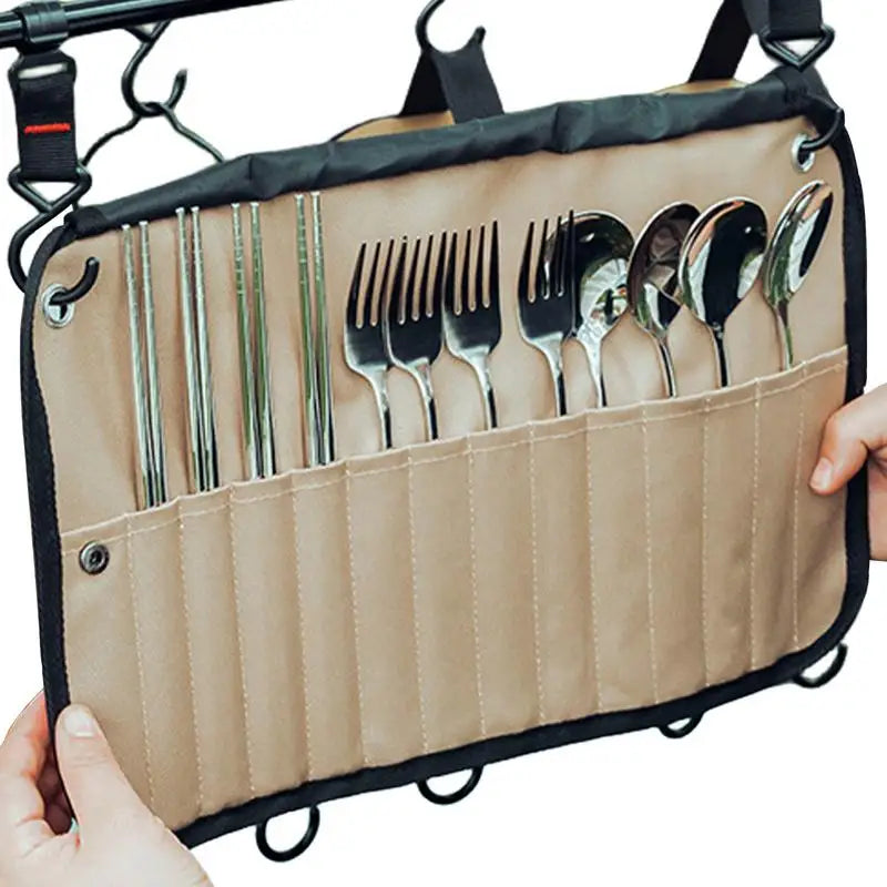 Camping Cutlery Roll Bag 12 Slots