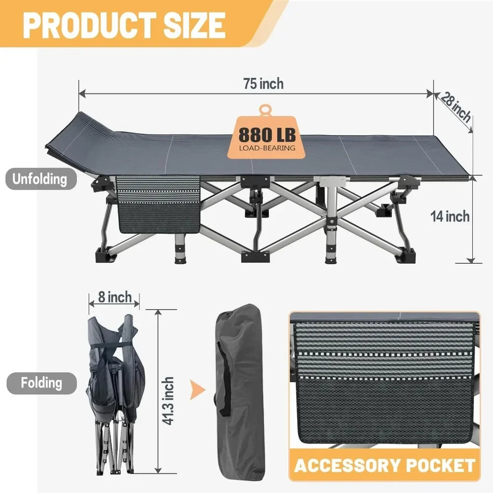 2 Pack Heavy Duty Folding Cot