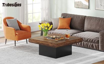 Square LED Coffee Table Engineered Wood
