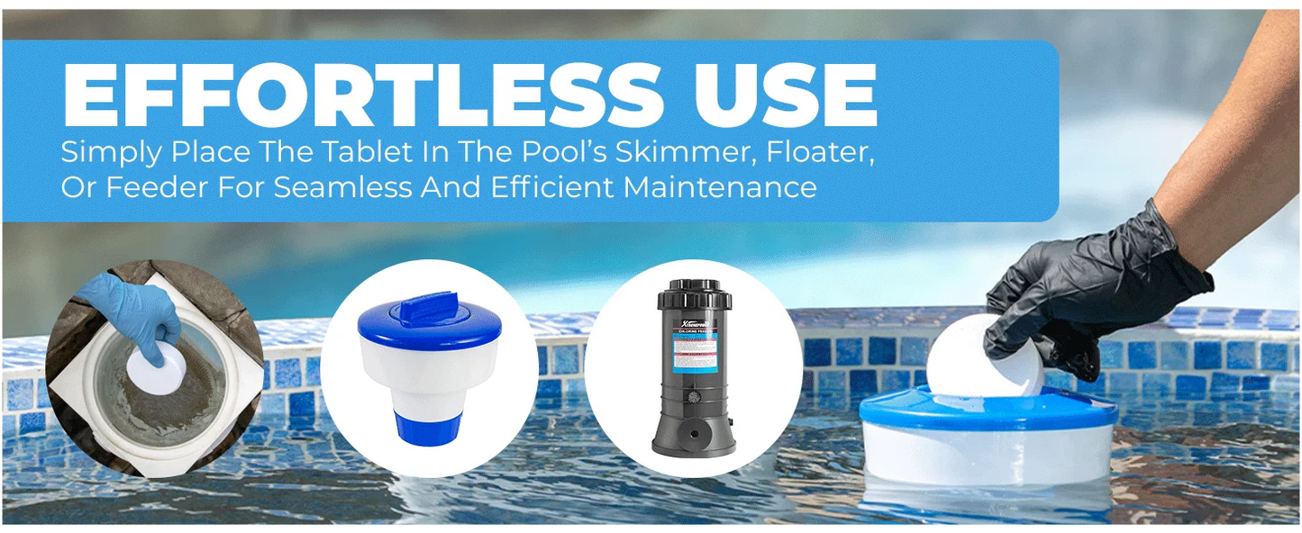 3 Inch 40Lbs Pool Chlorine Tablets - Stabilized Chlorine Tablets for Hot Tubs, Swimming Pools and Spas - Slow Dissolving