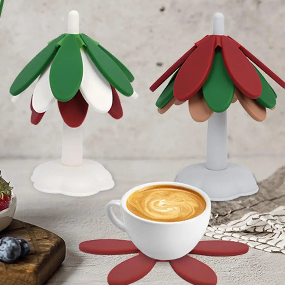 Christmas Tree Trivet Silicone Table Mat Multi-Functional Heat Resistant Pot Holders