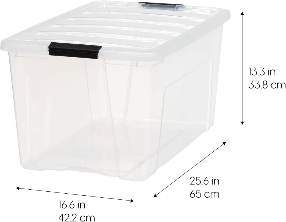 72 Qt Stackable Plastic Storage Bins with Lids