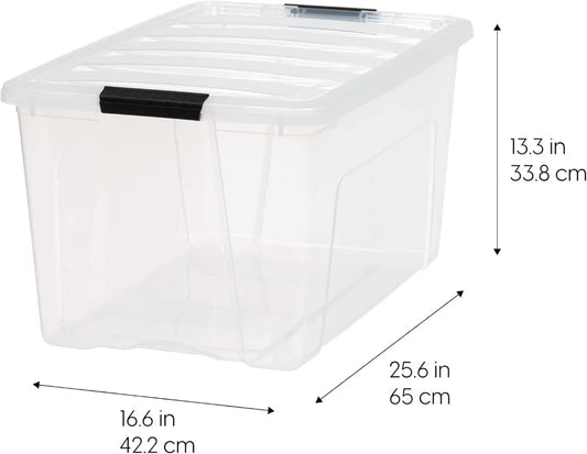 72 Qt Stackable Plastic Storage Bins with Lids