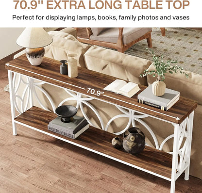 70.9-Inch Industrial Sofa/Entry Console Table