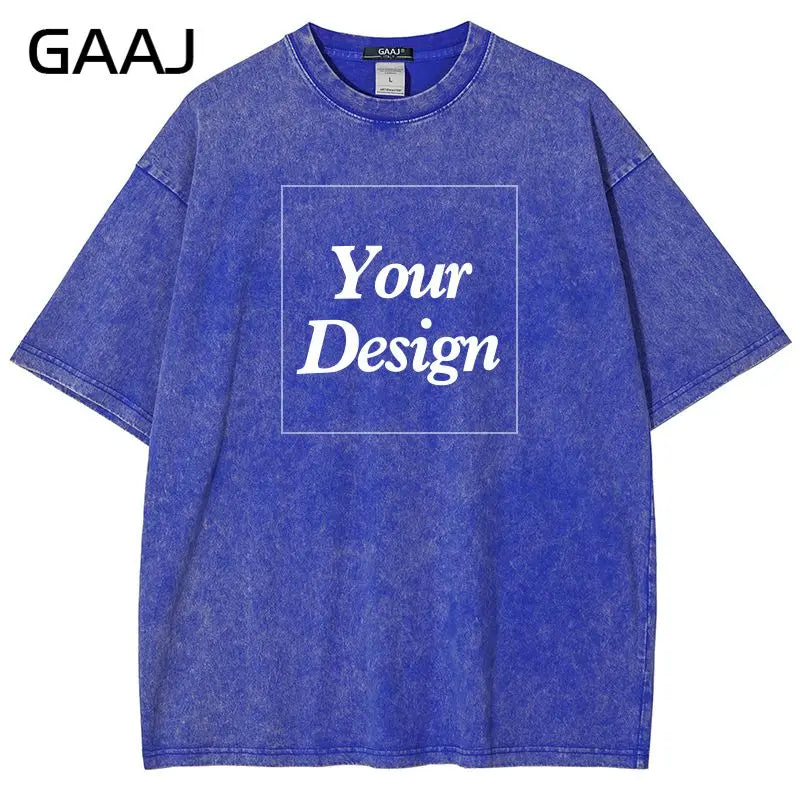 USA Custom Print 100% Washed Cotton T Shirt, Design your own, Men/Women Oversized Streetwear