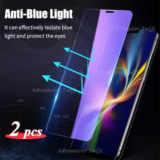 2pcs Anti Blue Ray Light Tempered glass For iPhone 17 Air 16e 16 15 14 13 12 11 Pro Max XR XS X 7 8 6 6S Plus Screen Protector
