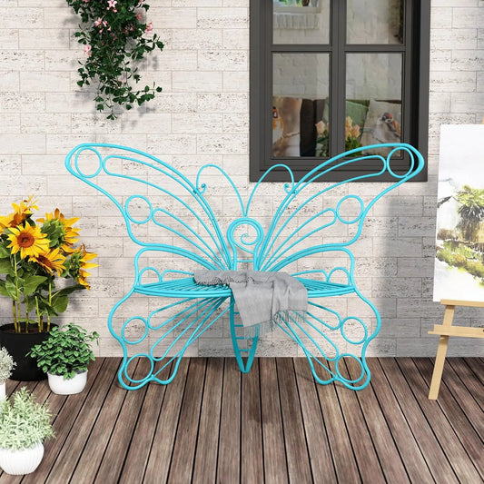 50 Inches Garden Bench with Sturdy Iron Metal Frame