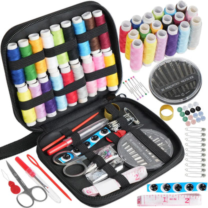 Sewing Kit - Mixed Color Canvas Sewing Kit - Portable, Mini, Basic - Travel, Everyday Repairs, Emergencies