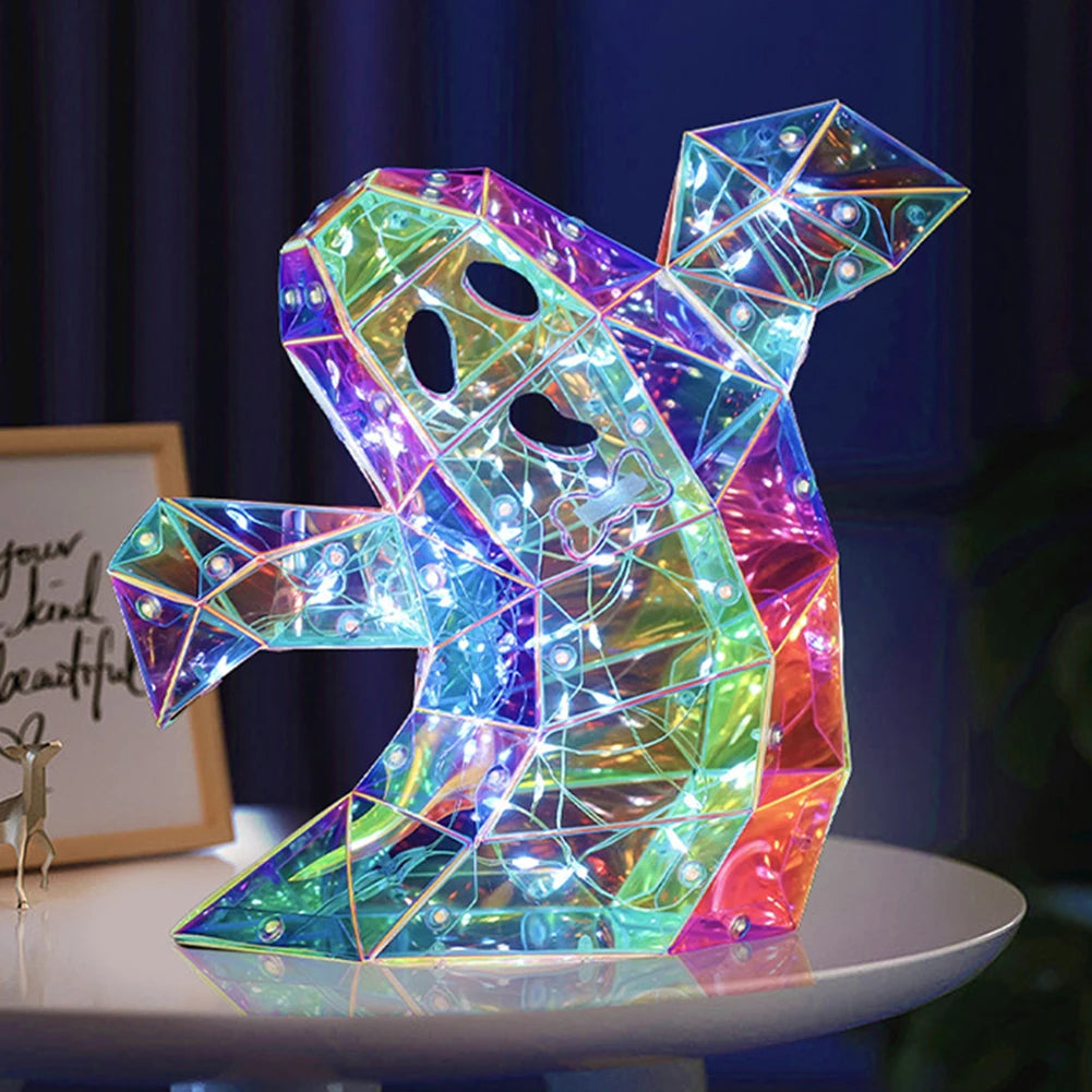 Halloween Iridescent Ghost Decor, Cute Glow LED Lights Holiday Party Decoration S