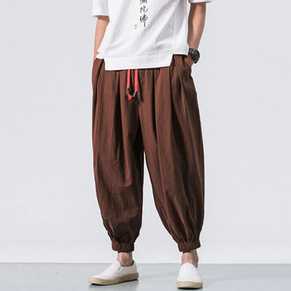Oversize Loose Harem Pants, Chinese Linen, Overweight Sweatpants