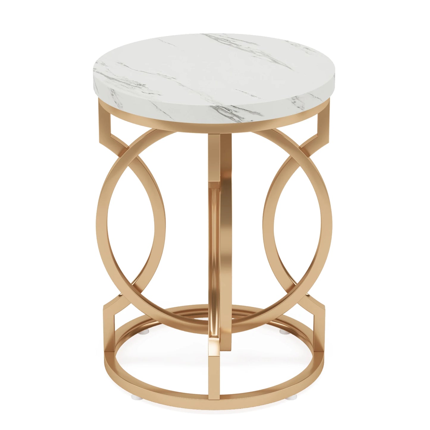 20“ Side Table with Unique O-Shaped Base