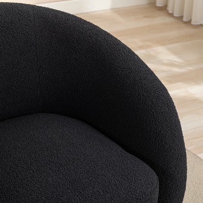 Set of 2 Upholstered Round Barrel Accent Chairs with a 360 degree swivel