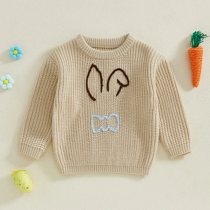 12MO-4T Girl/Boy Children Bunny Sweaters, Long Sleeve Casual Knit Pullover