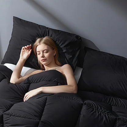 Full Size Soft Breathable All Seasons Bedding with 2/3 pcs,1 Comforter And 1/2 Pillow Shams Machine Washable