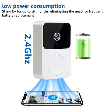 Doorbell Smart Home Door Bell Wireless Rechargeable Battery Outdoor HD Camera Two Way Audio Visual phone