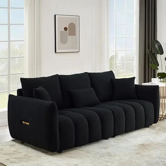 82" Upholstered 3-Seat Boucle Couch