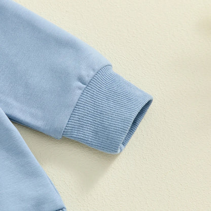 2 Piece Outfit 6MO-3T Boy Fall Clothes, Letter Print Long Sleeve Sweatshirt and Elastic Pants