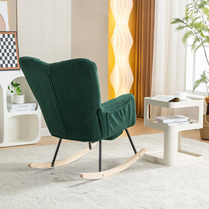 Fabric Rocking Chair With Adjustable Footrest