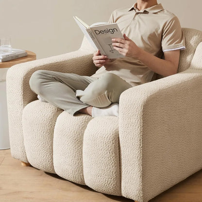40" Comfy Boucle, Deep Seat and Wide Arms, Upholstered Armchair