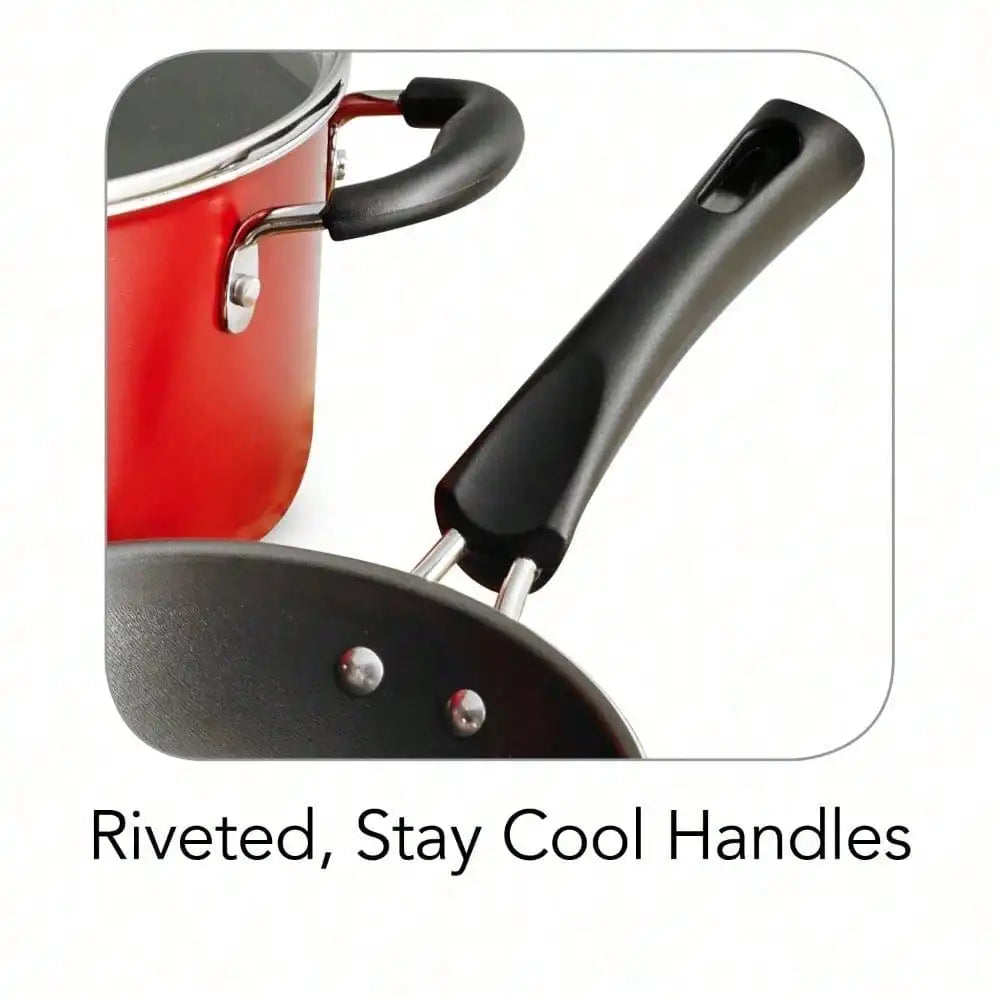 9-Piece Nonstick Cookware Set, Red