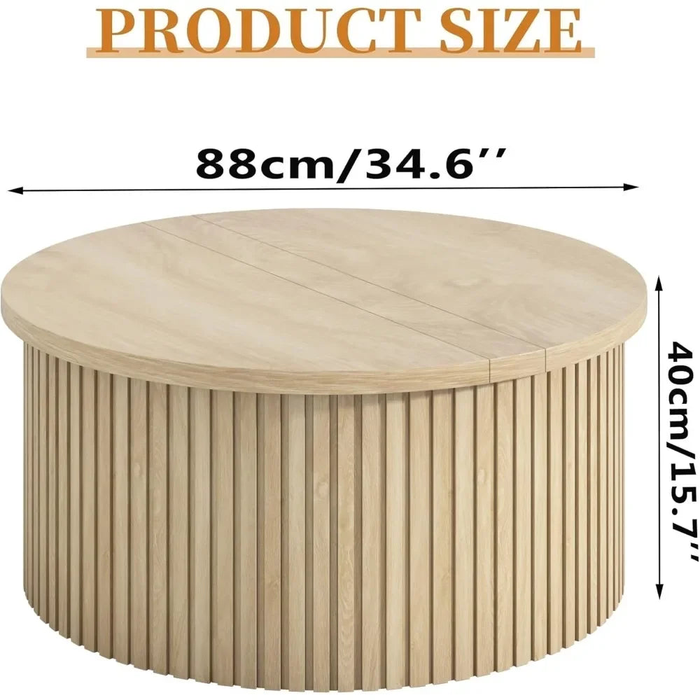 34.6'' Farmhouse Lift Top Coffee Table with Storage