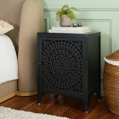1-door Carved Mandala Nightstand