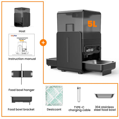 Smart Pet Feeder Automatic for Cats and Dogs - with Timed & Quantitative Feeding, Slow Food Function, Automatic Food Dispenser