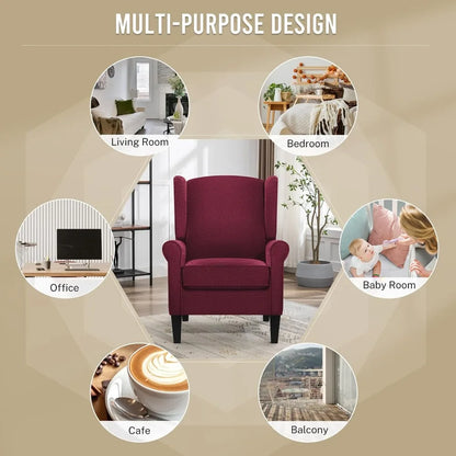 Chenille Fabric Armchair with High Resilience Sponge & Sturdy Legs