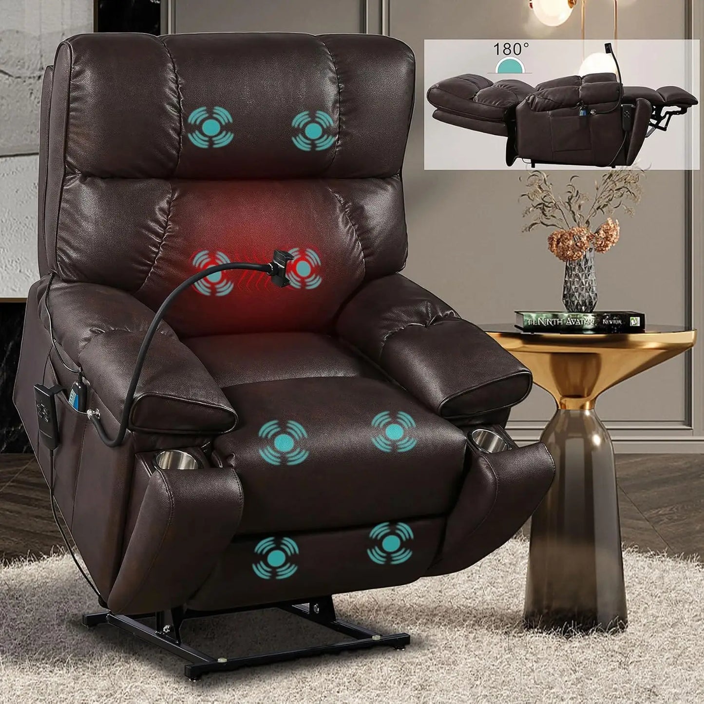 Infinite Position Soft Fabric Power Electric Recliner