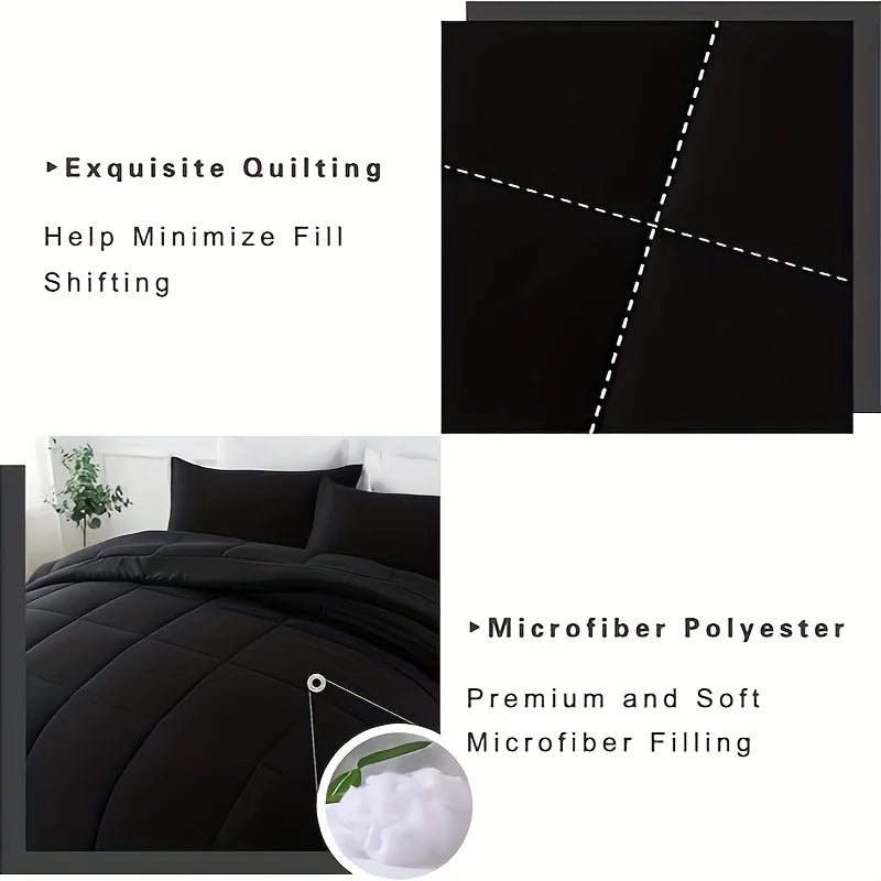 Full Size Soft Breathable All Seasons Bedding with 2/3 pcs,1 Comforter And 1/2 Pillow Shams Machine Washable