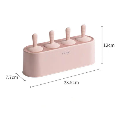 Home Ice Cream Mold Popsicle Diy Tool Silicone 4-hole Popsicle Box