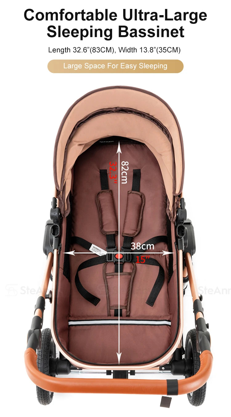 Foldable Baby Carriage ,Reversible Standard Stroller