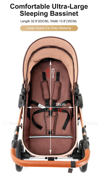 Foldable Baby Carriage ,Reversible Standard Stroller