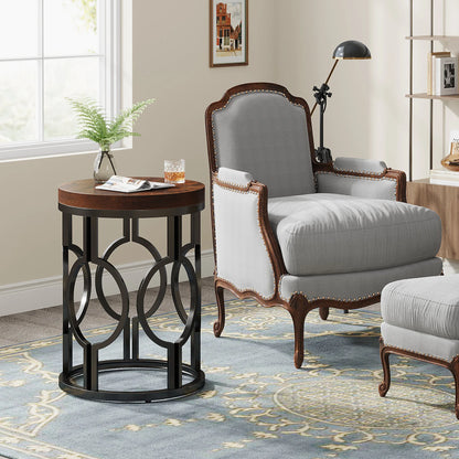 Industrial SideTable with Metal Hollow Frame