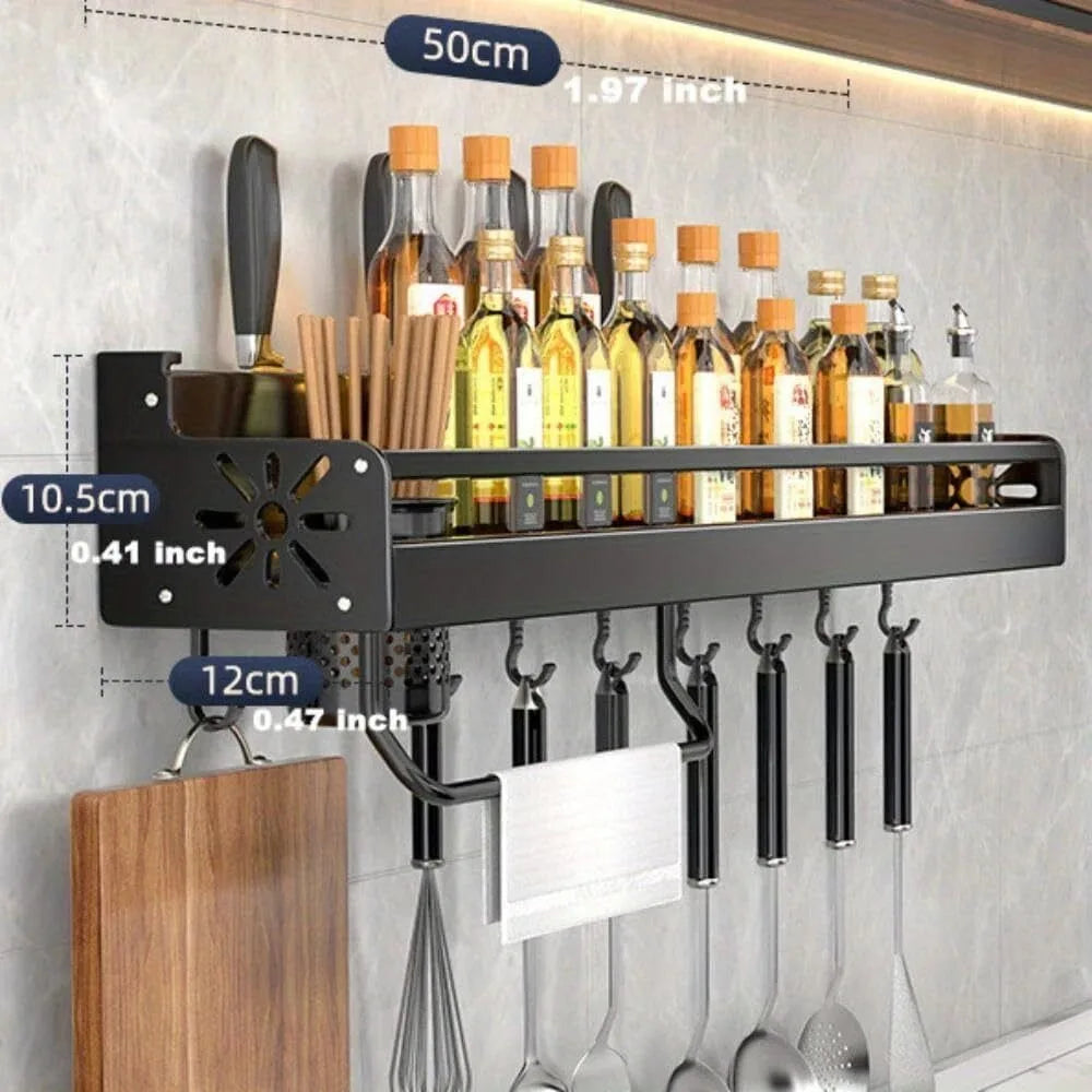 Wall-mounted Kitchen Organizer/Shelf Spice Storage Rack/Kitchen Knife Holder