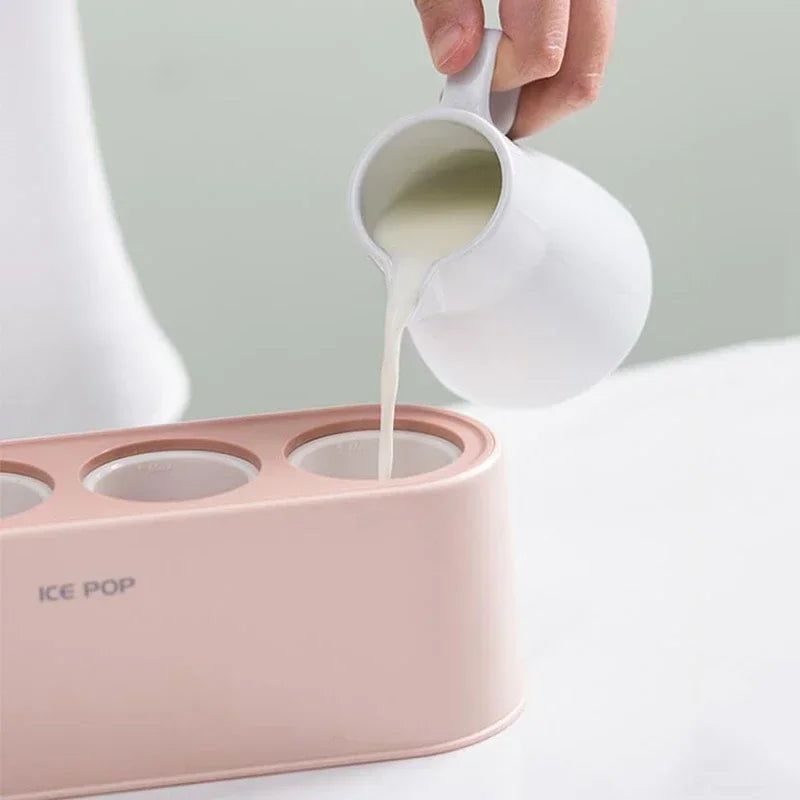 Home Ice Cream Mold Popsicle Diy Tool Silicone 4-hole Popsicle Box