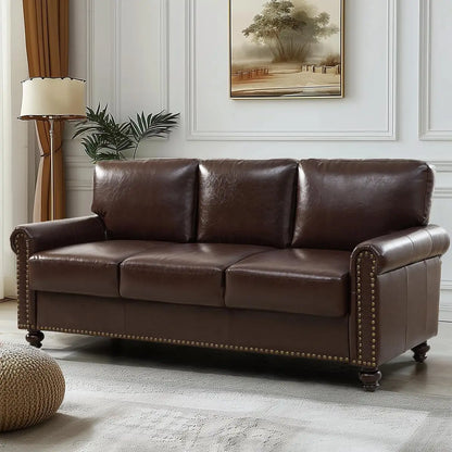 80" Rolled Arm Sofa with Storage and Nailhead Trim.  Easy Tool-Free Assembly