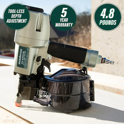 1-1/2 inch to 2-1/2 inch Coil Siding Nailer, Side load, Tilt Bottom Magazine