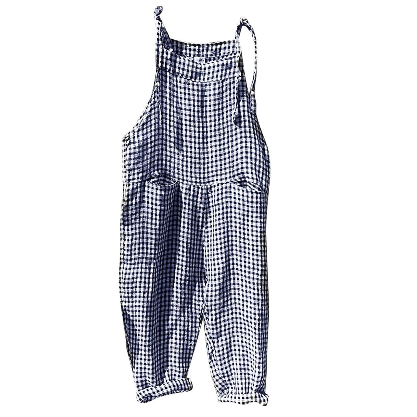 Casual Striped Overalls, Loose Fit, Suspenders, Wide Leg Pants With Pockets