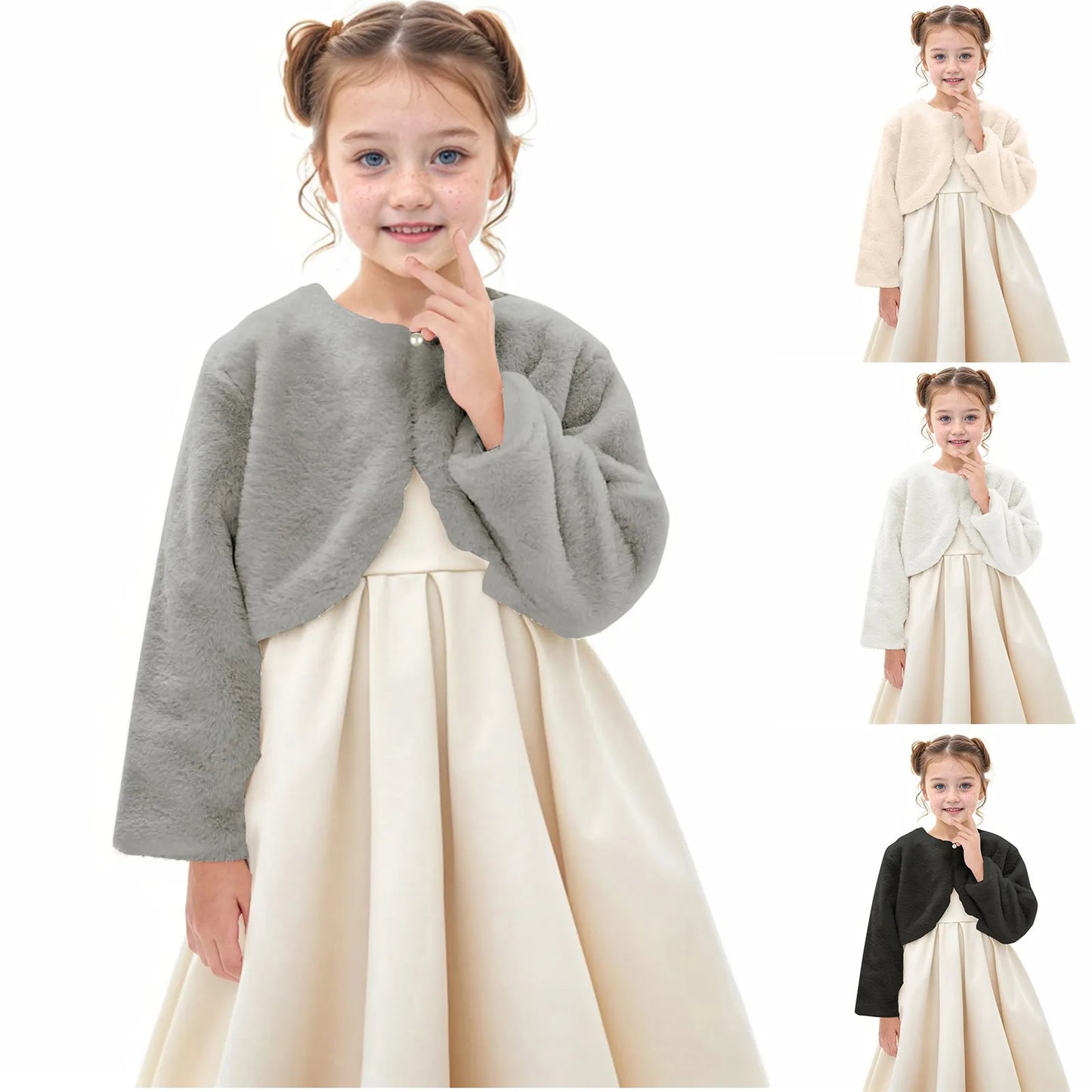 Size 1-12 Dressy Cardigan Fleece Fuzzy Bolero