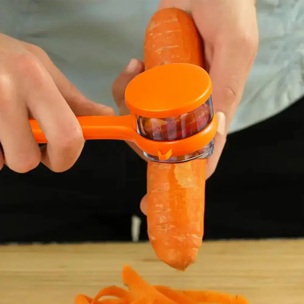 Fruit Peeler With Container Double-Sided Stainless Steel Cutter