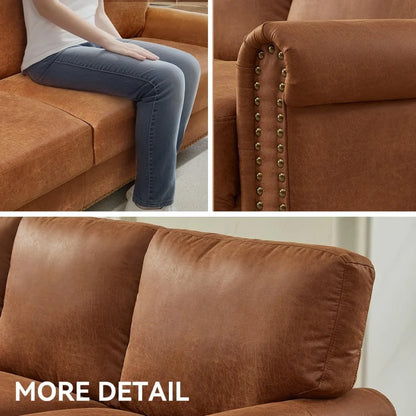 80" Rolled Arm Sofa with Storage and Nailhead Trim.  Easy Tool-Free Assembly