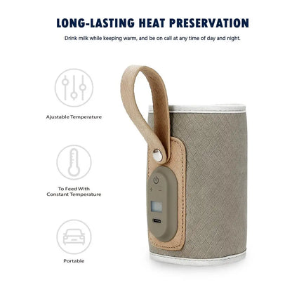 Portable Baby Bottle Warmer Travel Warmer, Cover, USB Heater
