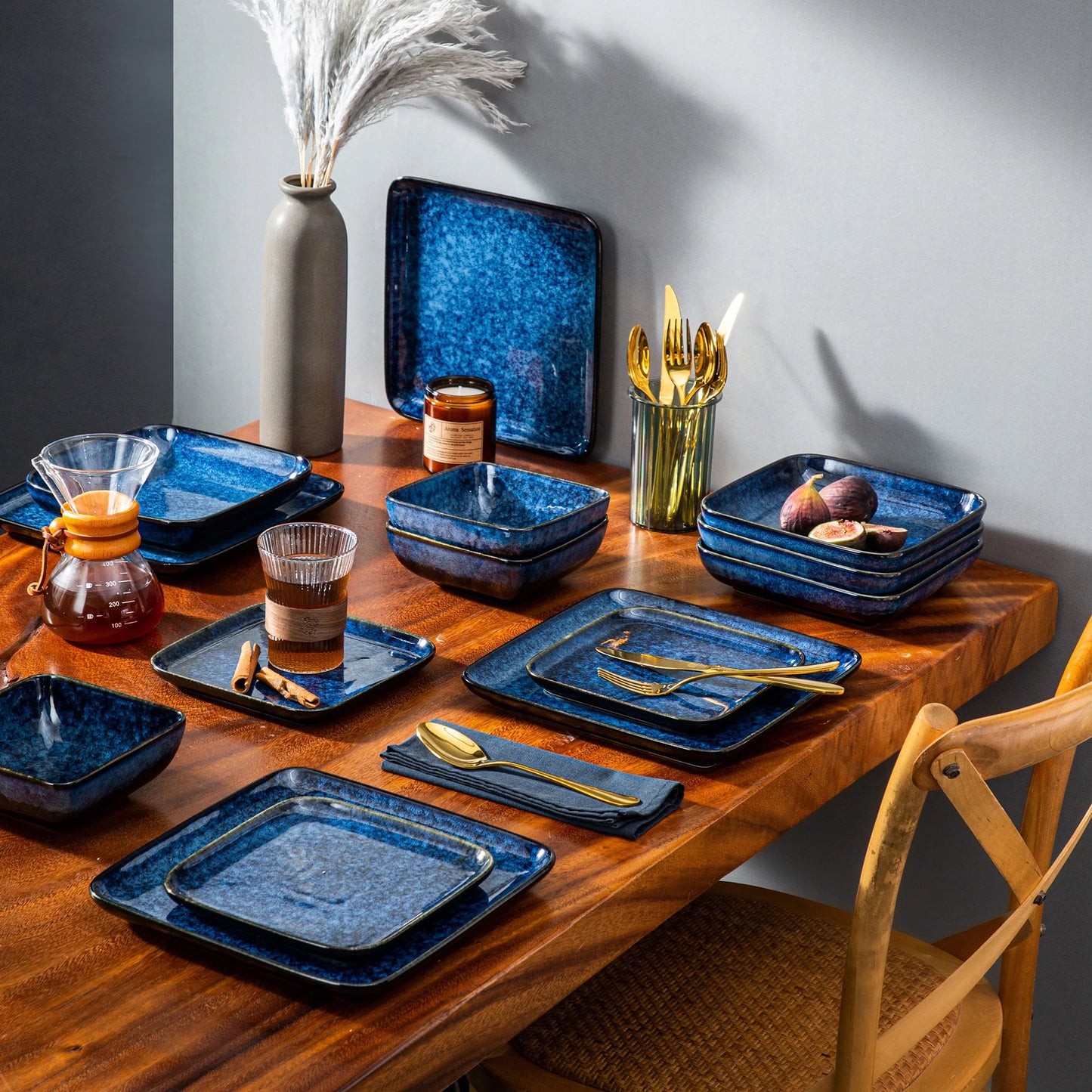 16 Pieces Kitchen Dinnerware Ceramic Crockery Set for 4 Person
